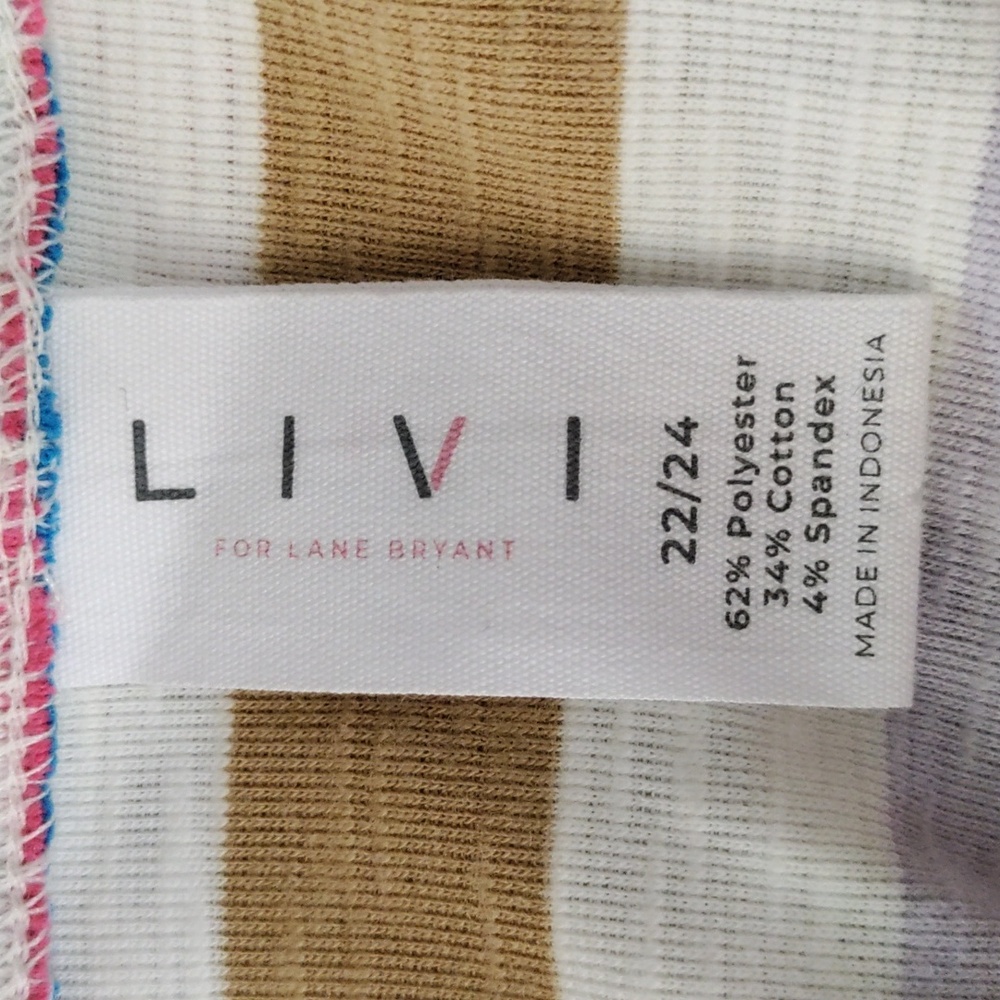 *E156 LIVI Lane Bryant multi-color striped L/S hoodie 22/24 NWOT CLEARANCE - Picture 9 of 10